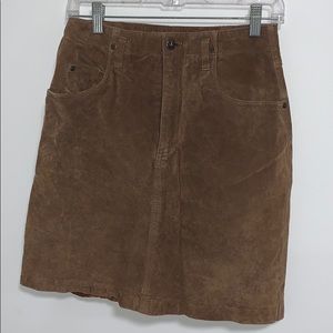 Brown suede skirt